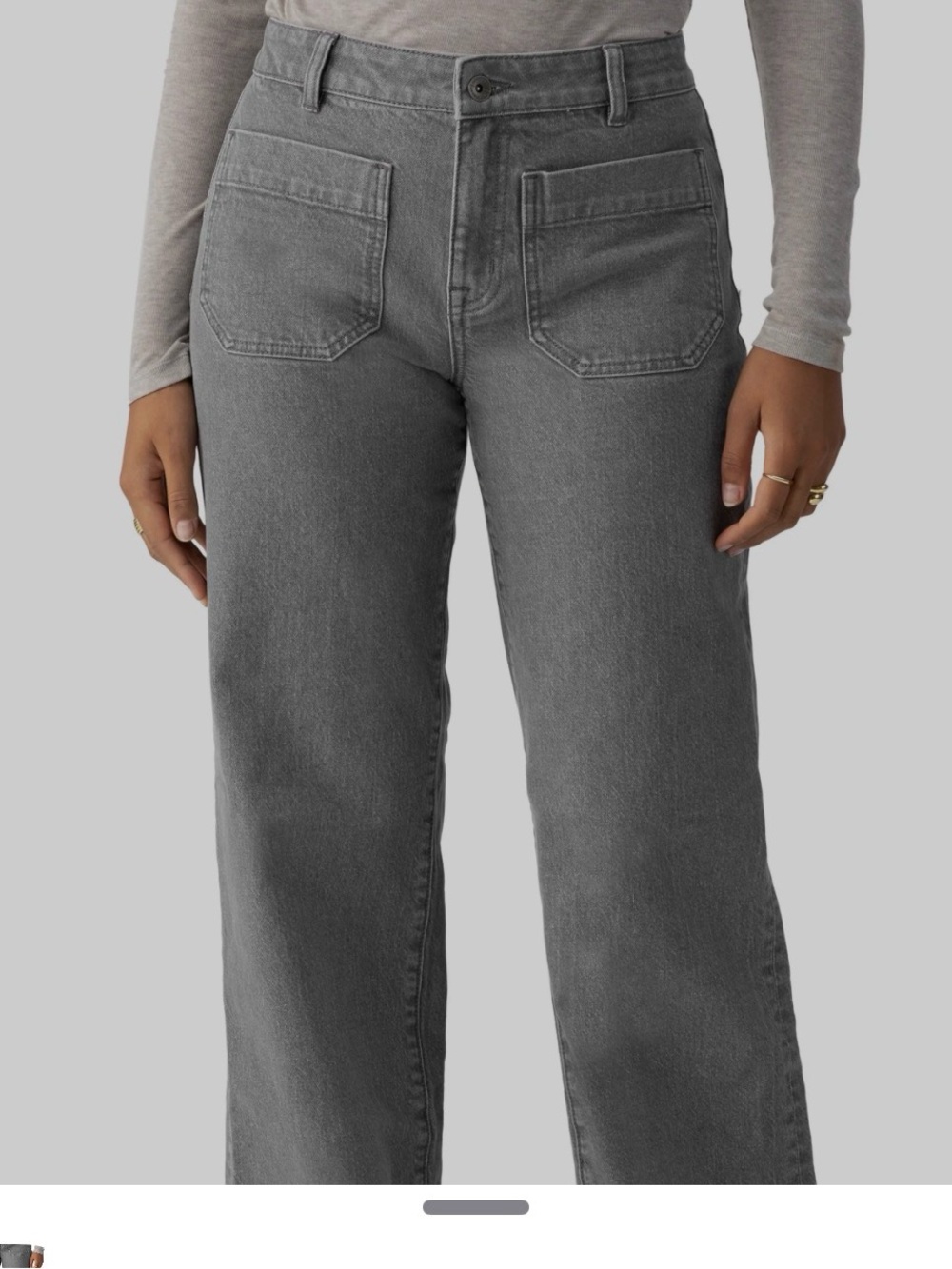 Title:Sanctuary The Marine Crop Wide Leg Utility Jeans Grey Size 29